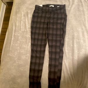 Gray and black plaid slacks